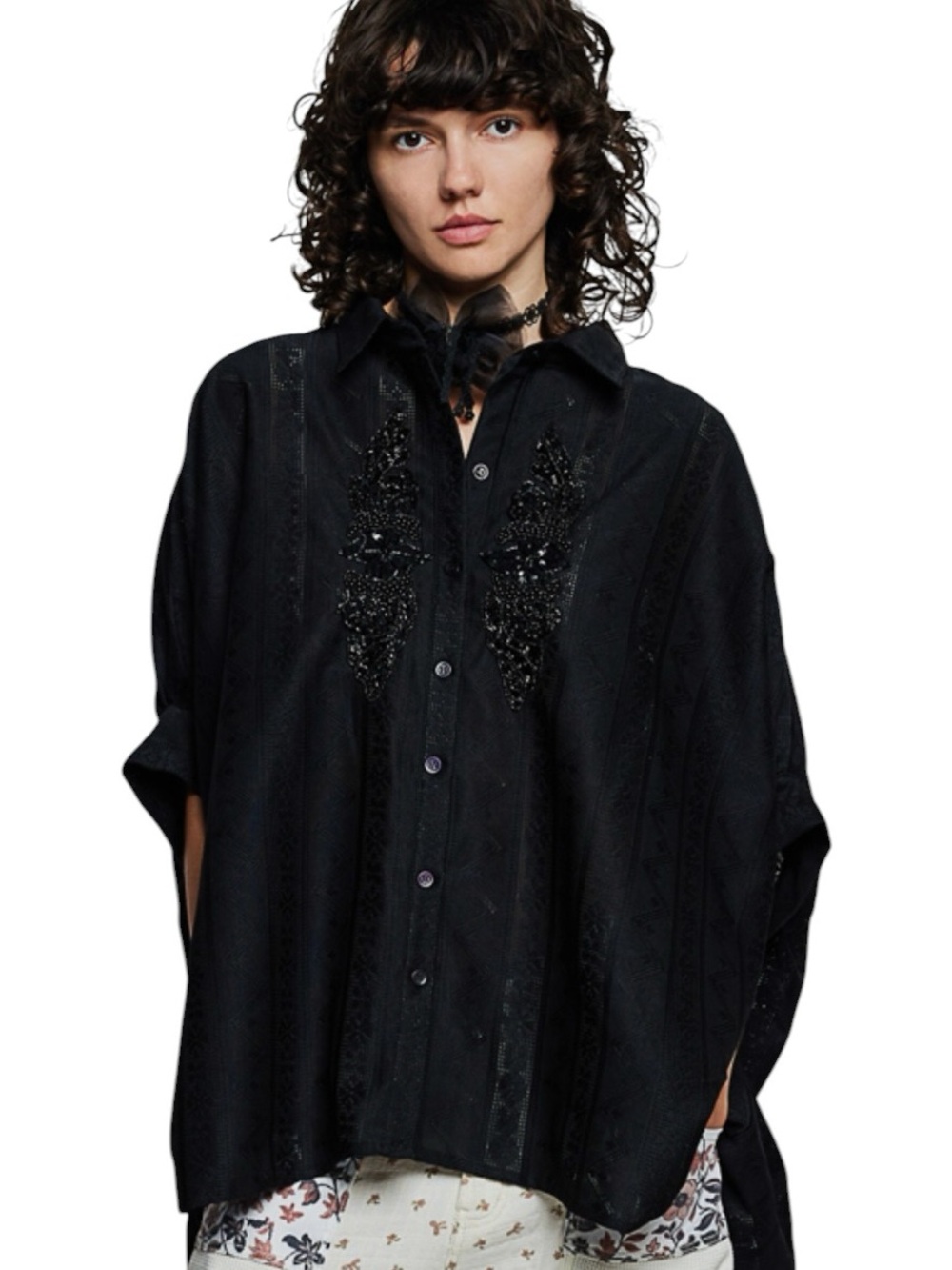 891:  POL NEW EMBELLISHED TOP BLACK (H24)
